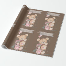 Aquarelle adorable Ours en peluche Bienvenue bébé