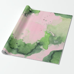 Papier Cadeau Aquarelle AKA Pink Green Sorority Papier d'envelop