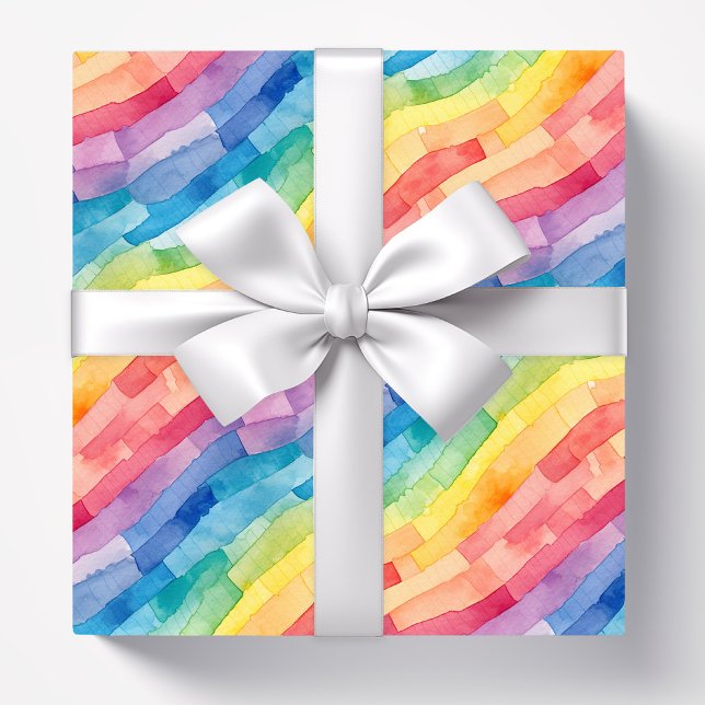 Papier Cadeau Aquarelle arc-en-ciel Abstraite (Créateur téléchargé)