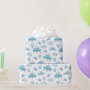Papier Cadeau Aquarelle Baby Boy Motif Babyshower
