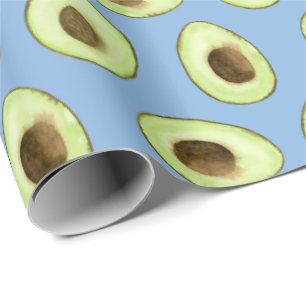 Papier Cadeau Aquarelle bleu Avocado