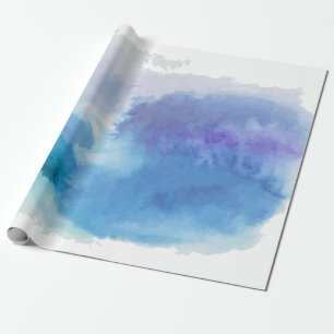 Papier Cadeau Aquarelle bleu-bleu violet