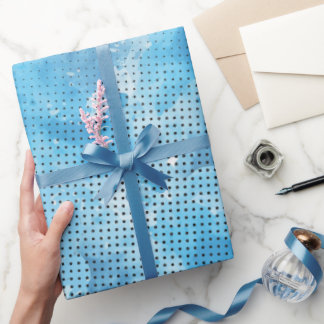 Papier Cadeau Aquarelle bleue avec papier d'enveloppement Motif