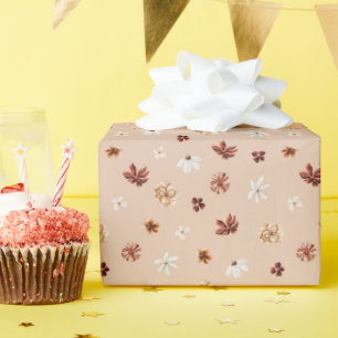 Papier Cadeau Aquarelle Boho motif floral
