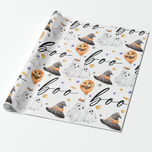 Papier Cadeau Aquarelle Boo Halloween