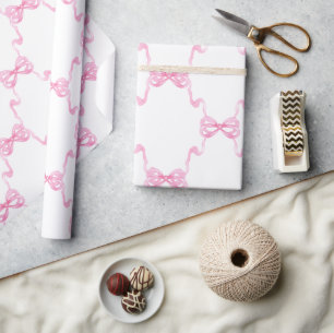Papier Cadeau Aquarelle - Bords roses