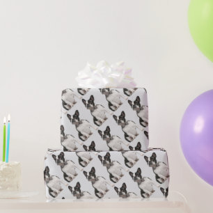 Papier Cadeau Aquarelle Boston Terrier chien animal animal anima