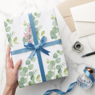 Papier Cadeau Aquarelle botanique Eucalyptus Feuille Motif