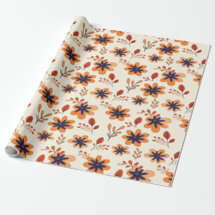Papier Cadeau Aquarelle Chute Florale Motif sans joint