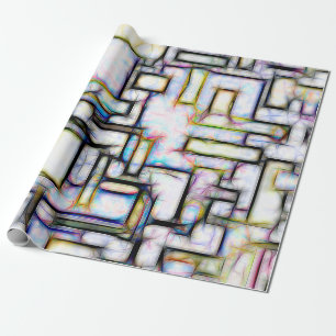 Papier Cadeau Aquarelle colorée Abstraite géométrique moderne