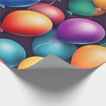 Aquarelle Colorée Ballons sans mer Anniversaire