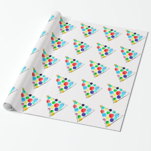 Papier Cadeau Aquarelle colorée du sapin de Noël