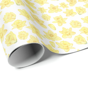 Papier Cadeau Aquarelle Daffodil Ditzy Floral