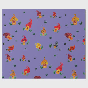 Papier Cadeau Aquarelle de champignons Papier d'enveloppement