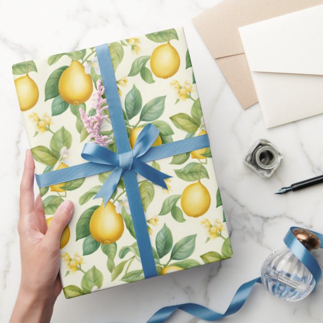 Papier Cadeau Aquarelle de citron d'été (Cadeaux)