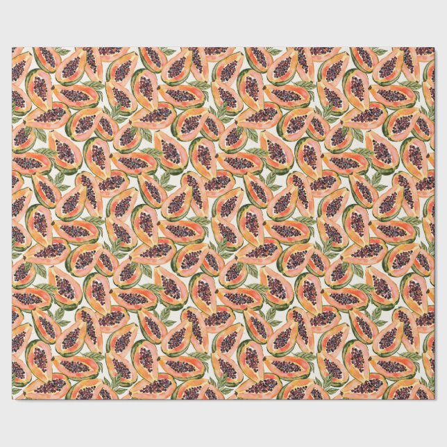 Papier Cadeau Aquarelle de fruits de papaye (Couture)