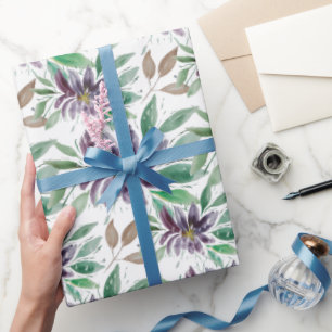 Papier Cadeau Aquarelle de lotus Abstraite violette congelée
