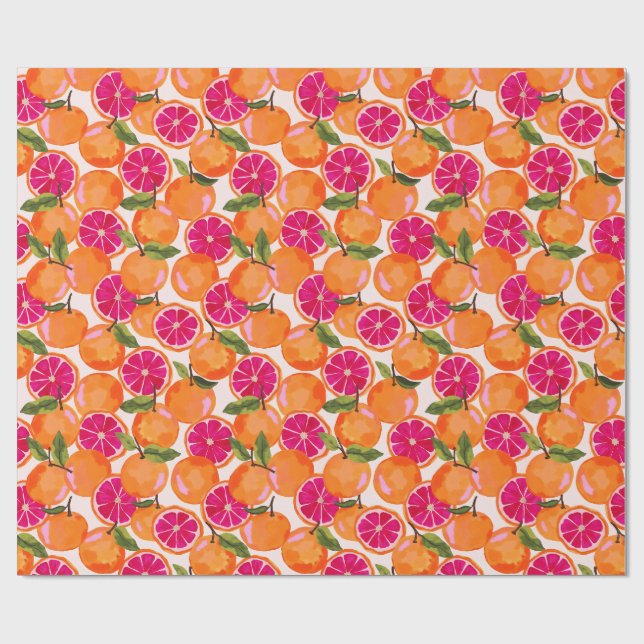 Papier Cadeau Aquarelle de pamplemousse (Plat)