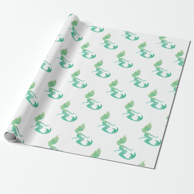 Papier Cadeau Aquarelle de sirène (Déroulé)