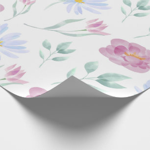 Papier Cadeau Aquarelle douce Florale