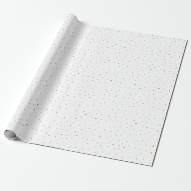 Papier Cadeau Aquarelle douce Motif Confetti (Déroulé)