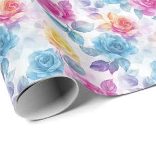 Papier Cadeau Aquarelle Dreamy Rose Wrapper Paper Roll
