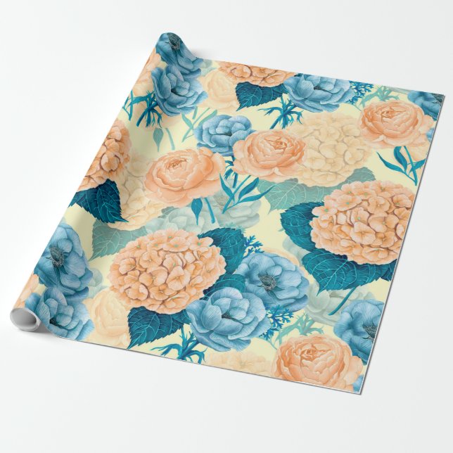 Papier Cadeau Aquarelle du jardin de printemps (Déroulé)