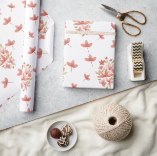 Papier Cadeau Aquarelle du jardin de printemps fraîche peinte à 