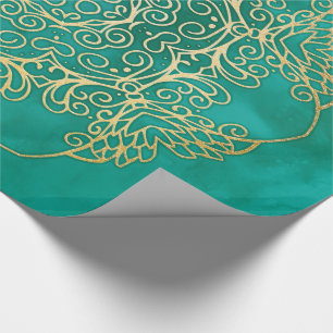 Papier Cadeau Aquarelle et Mandala d'or