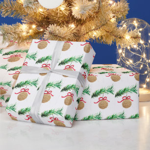 Papier Cadeau Aquarelle festive de Noël