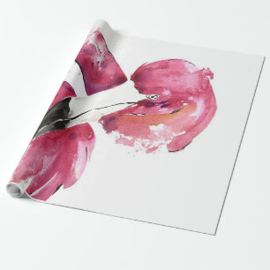 Papier Cadeau Aquarelle Flamant rose cadeaux Lover   Amateurs de