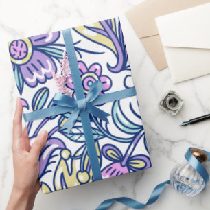 Papier Cadeau Aquarelle Fleur coloré Nature Élégante
