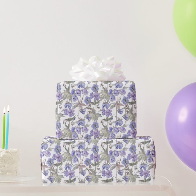 Papier Cadeau Aquarelle Fleur de Lavande  (Cadeaux de fête)