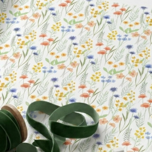 Papier Cadeau Aquarelle Fleur Sauvage  (Créateur téléchargé)