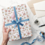 Papier Cadeau Aquarelle Fleur sauvage Floral Rose Blanc<br><div class="desc">Aquarelle Fleur sauvage Floral rose blanc Papier à enveloppement</div>