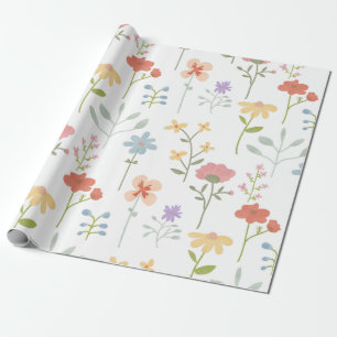 Papier Cadeau Aquarelle Fleur sauvage motif floral