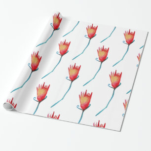 Papier Cadeau Aquarelle florale personnalisée