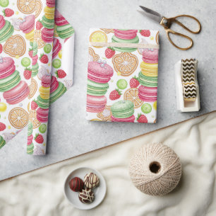Papier Cadeau Aquarelle gaie Macaron