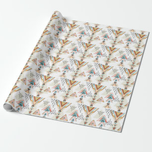 Papier Cadeau Aquarelle Géométrique Sans joint : Style Tribal.