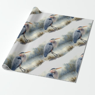 Papier Cadeau Aquarelle Great Blue Heron Bird Nature