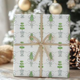 Papier Cadeau Aquarelle Gris vaches et vert Topio