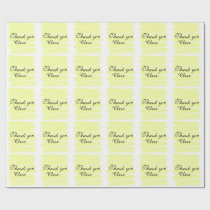 Papier Cadeau Aquarelle jaune merci pastel ajouter nom rétro