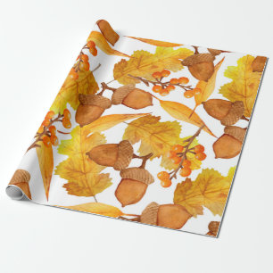 Papier Cadeau aquarelle main dessinée sans couture motif de l'au