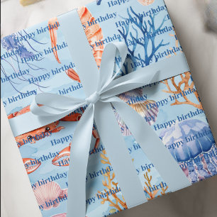 Papier Cadeau Aquarelle marine Coral Reef Delties