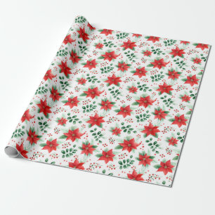 Papier Cadeau Aquarelle minimaliste Poinsététie botanique