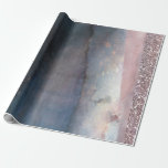 Papier Cadeau Aquarelle moderne Bleu & Rose Gold Pink Party<br><div class="desc">Papier d'emballage</div>