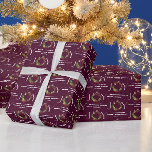 Papier Cadeau Aquarelle moderne joie botanique entreprise bordea