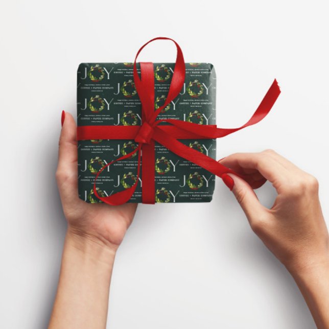 Papier Cadeau Aquarelle moderne joie botanique entreprise vert (Créateur téléchargé)