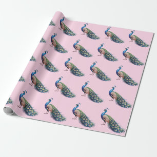 Papier Cadeau Aquarelle moderne tendance Peacock Motif