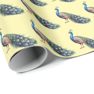Papier Cadeau Aquarelle moderne tendance Peacock Motif